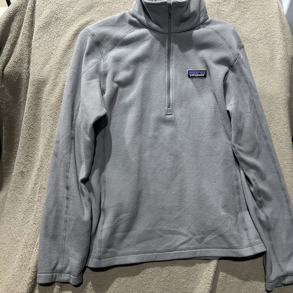Patagonia Men's Micro D 1/4-Zip Fleece Pullover Large Feather Grey STY26278